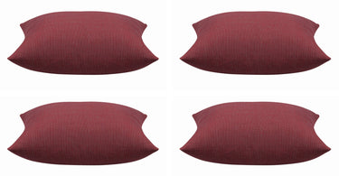 Pack of 4 Elements Deep Red Solid Base Colour Square Cushion Covers